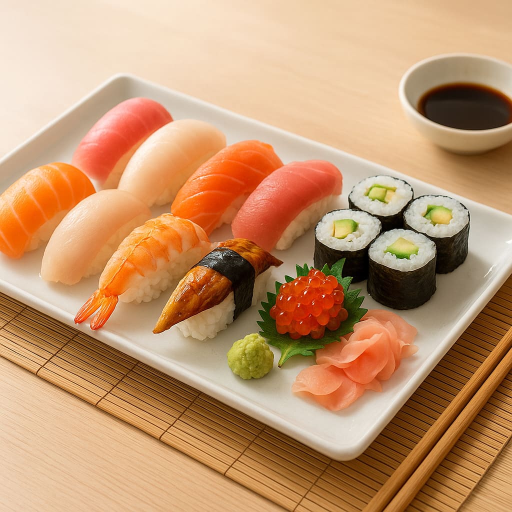 Sushi Platte im Restaurant